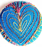 Buttons 1 inch button Hand Dyed Silks and Cottons Free Machine Embroidery Button