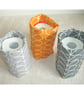 Toilet Roll Holder 2 Loo Roll Storage Basket Dark Grey Stem Leaves - Image 5