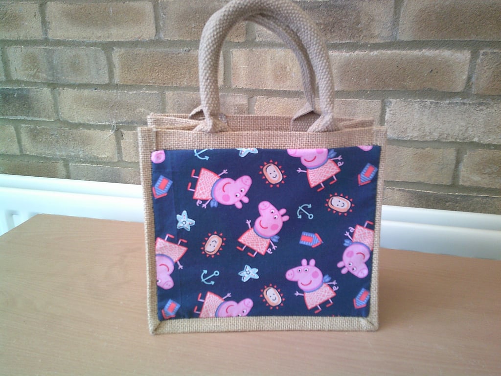 Small Jute Bag with Pocket