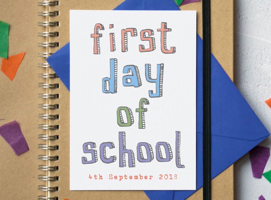 First Day at School Personalised Card