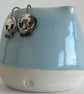 Spooky Silver Skull Earrings for Halloween with a touch of gold - Image 10