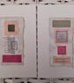 Colourful Combinations Grey Pink Handstitched Geometric Art Pictures - Image 1