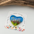 Fused Glass Standing Stones Pocket Heart