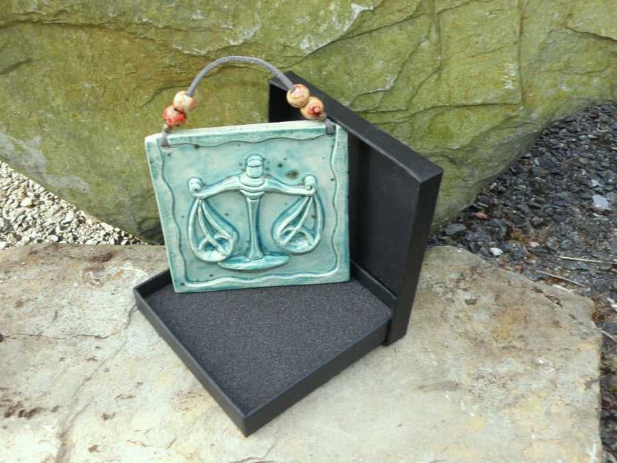 Pottery wall decor Zodiac: LIBRA a very personal birthday gift