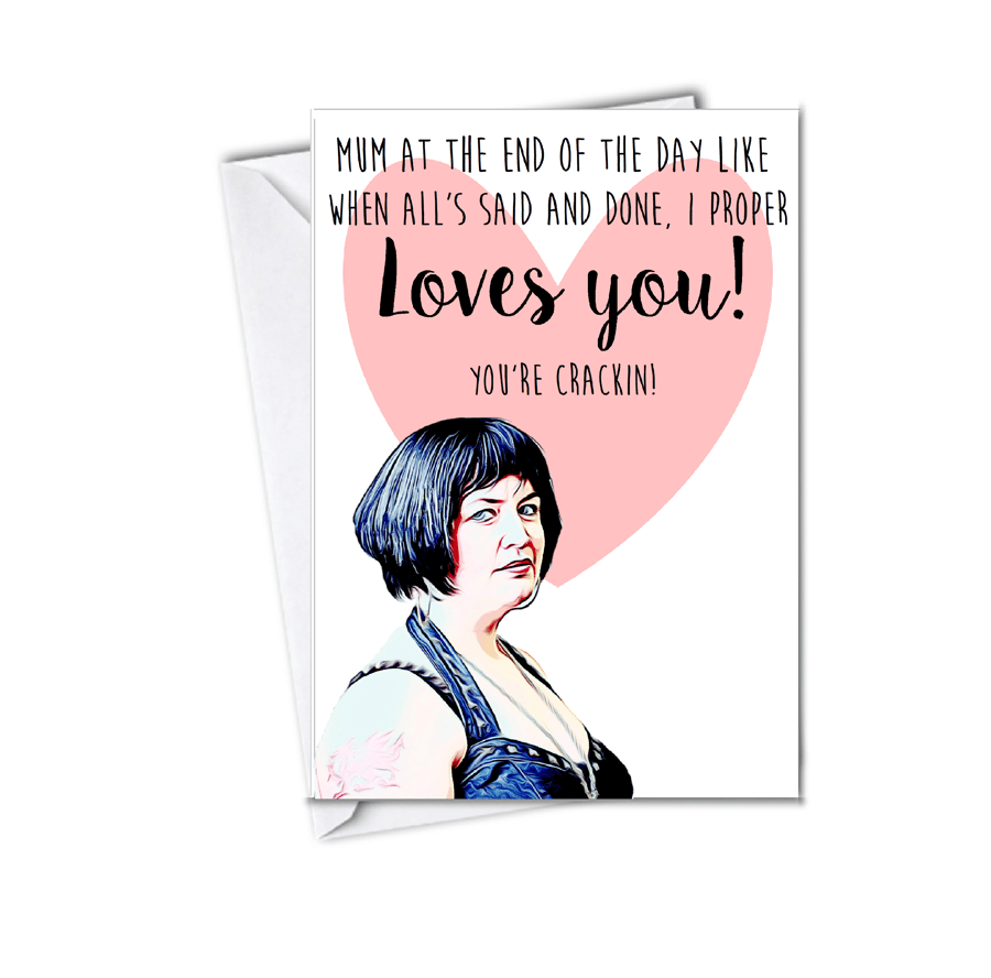 mothers day card Nessa funny humour cheeky witty rude card for mum