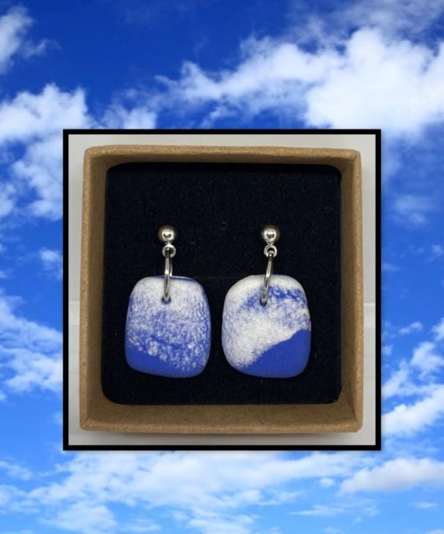 Summer sky lightweight clay earrings
