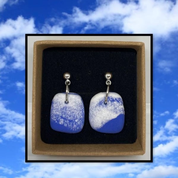 Summer sky lightweight clay earrings