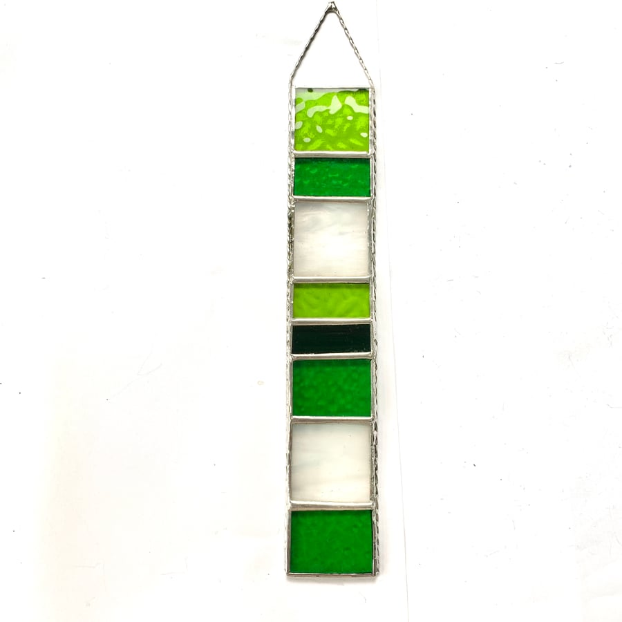 Stained Glass Strip Suncatcher - Handmade Hanging Decoration - Green