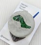 Summer Seconds Little Green Island Textile and Concrete Round 50mm Brooches - Image 3