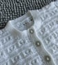 16" Round Neck White Lace  Baby  Cardigan - Image 2