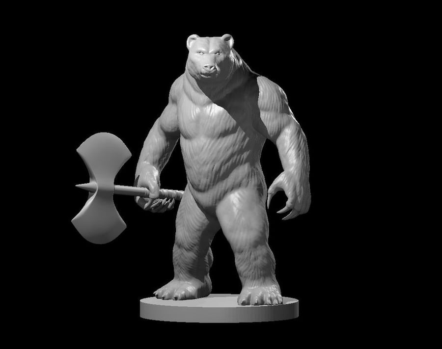 Werebear - 3D Printed Resin DnD Pathfinder Figure Mini Miniature