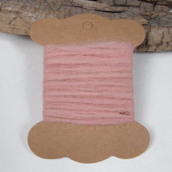 Hand Dyed Natural Dye Pure Wool Cochineal Pale Pink Couching Thread