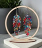 Multi- Colour Feather Leaf Earrings  - Image 3