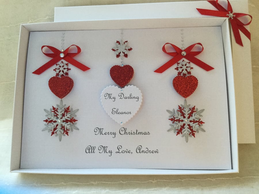 Personalised Christmas Card Gift Boxed Wife Girlfriend Mum Daughter Husband