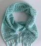 COTTON  and SILK scarf. 'Wayside' . Lightweight , all-seasons. Pale blue. - Image 2