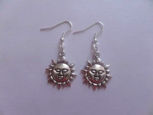 sun charm hook earrings