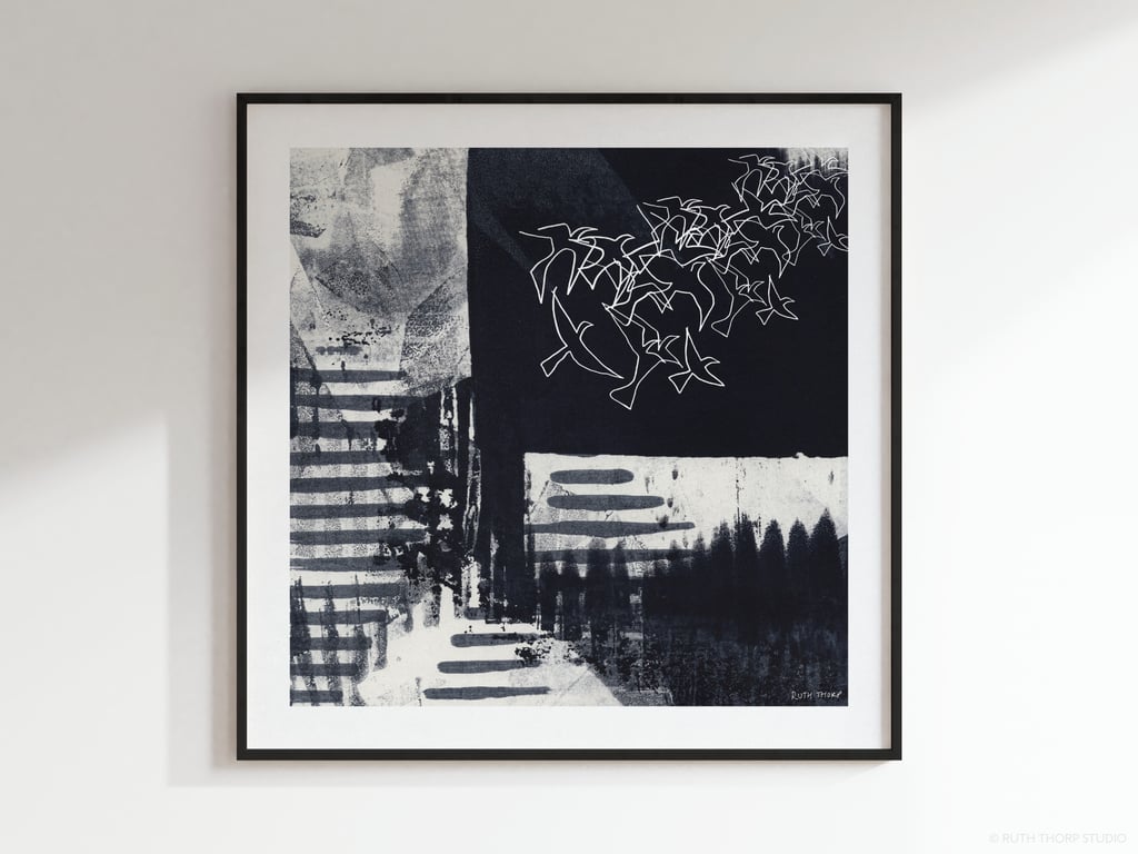 Flight 3 Square Art Print - Abstract Moments Collection