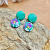 Turquoise and More Double Circle Drop Earrings 