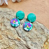 Turquoise and More Double Circle Drop Earrings 