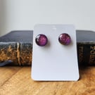 Fused Glass Dichroic Stud Earrings