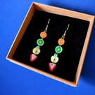 Fruit Drop Earrings - Citrus Apple Strawberry Fruits