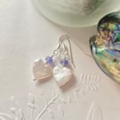 Tanzanite and Pearl heart earrings