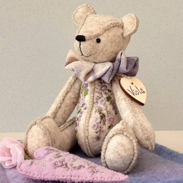 Artist teddy bear, one of a kind handmade collectable UK designed bear 