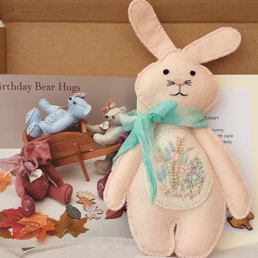 Rabbit Letterbox gift, bunny sending bear hugs gift set, post box hare