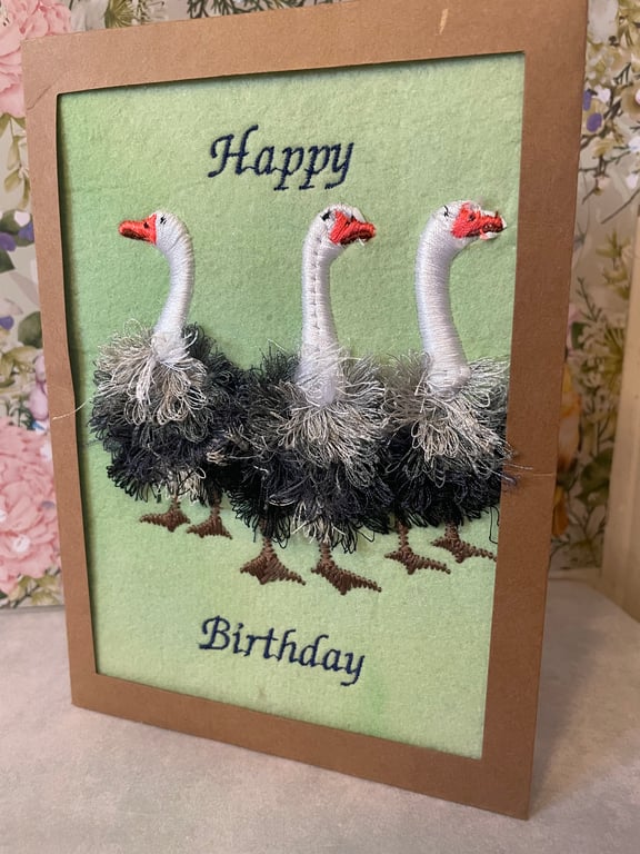 Handmade 3D fringed effect greetings card 