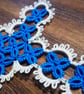 Cream and Blue Tatted Cross Bookmark - Image 2
