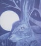Moonlight Hare Blank Greetings Card - Image 2