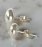 Organic Silver Stud Earrings - Image 1