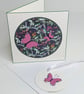 Handmade card with wooden butterfly  embellishments and matching gift tag  - Image 8