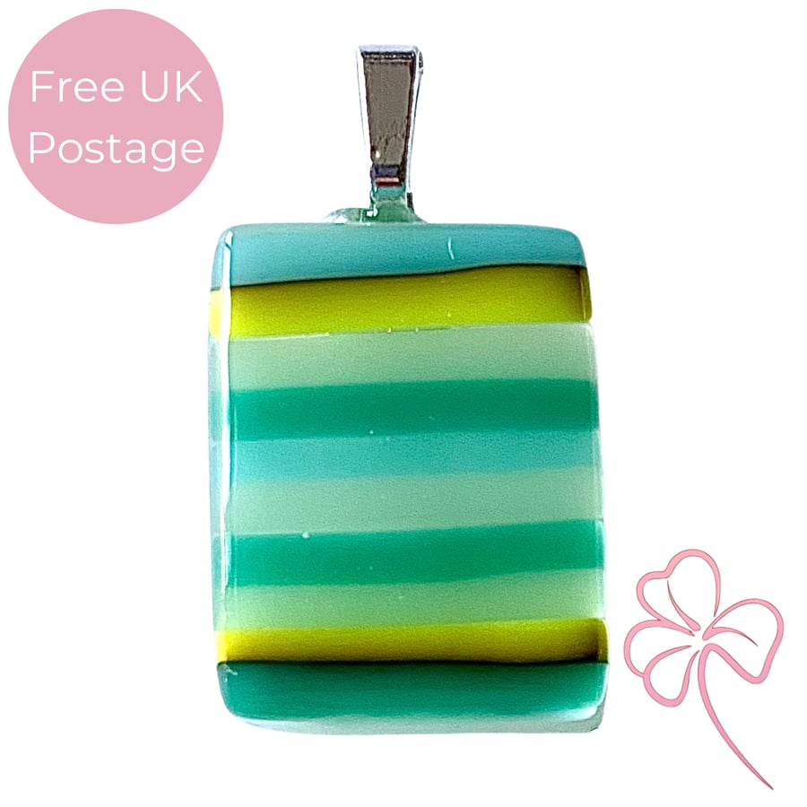 Stringer Stripes Glass Pendant 11