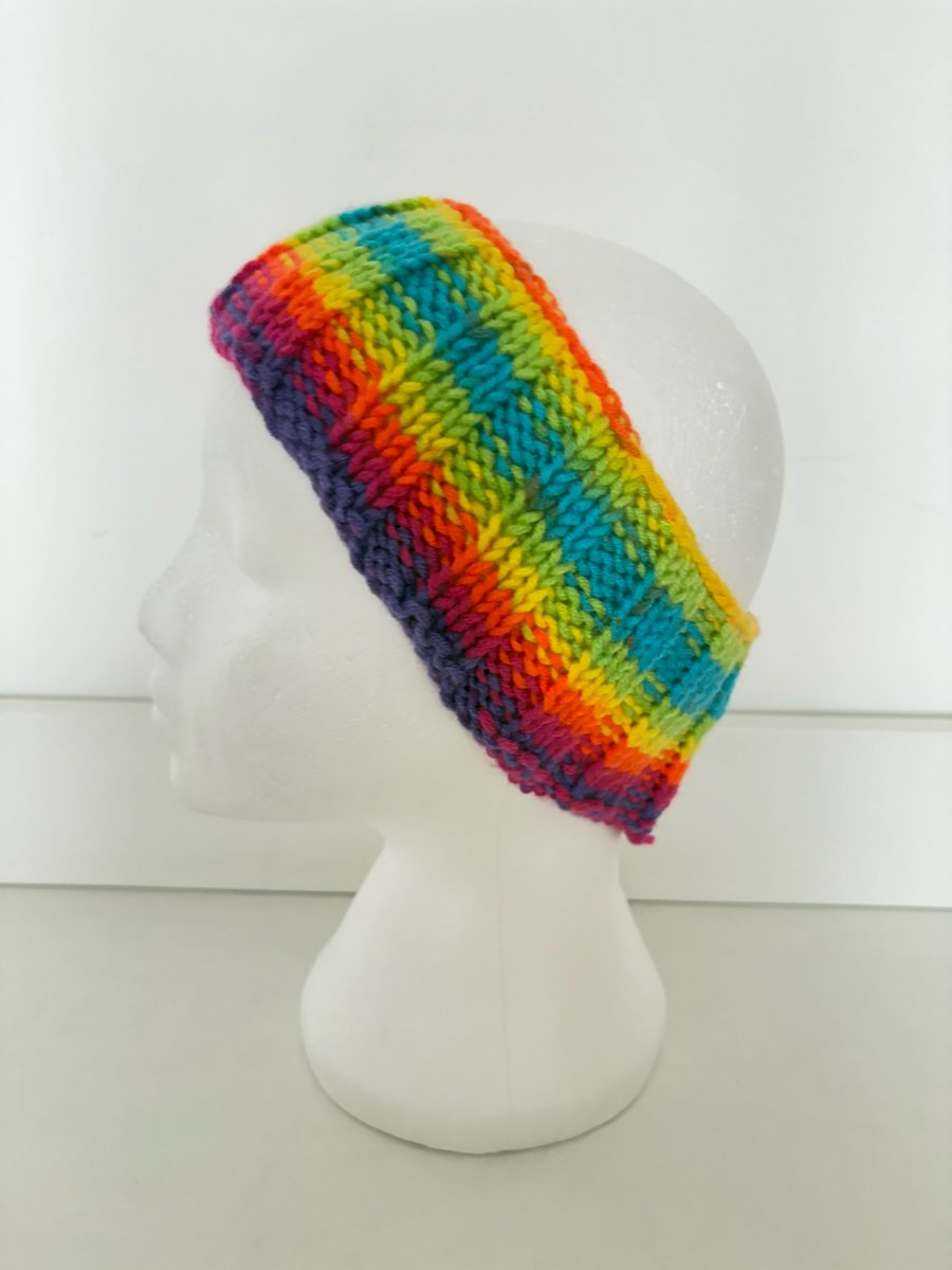 Hand knitted headband. 