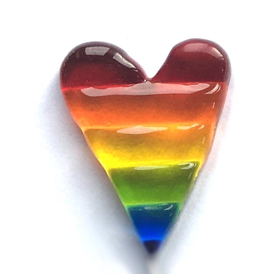 Rainbow heart pocket hug