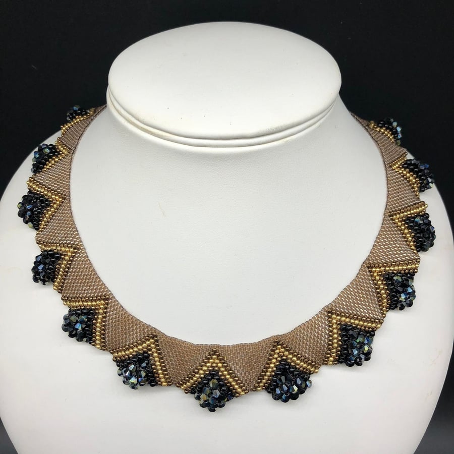 Arrakis Crystal and Seed Bead Handmade Necklace