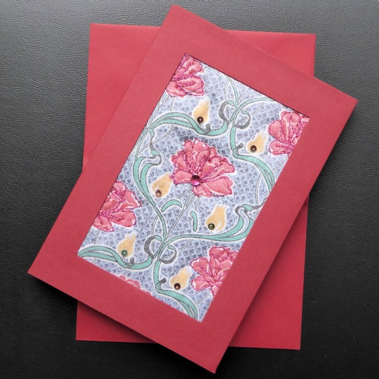 Individually Hand Crafted Textile Blank Card