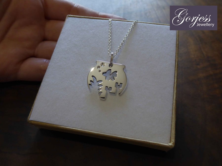 Silver Fish Bowl Pendant Necklace