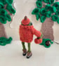  Handmade Knitted Frog in Pumpkin Outfit, Collectible Autumn Frog Toy, Cute Frog - Image 4