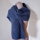 Made to Order: Dark Moon - Hand knitted scarf with lace and cabled detail