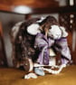 Pure wool sheep on wheels, art doll Clive, pull along farm animal