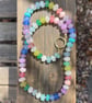  Very Berry Rainbow Hand Knotted Beaded Gemstone Necklace