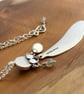 Dragonfly Wing Pendant with Amazonite & Labradorite in Sterling Silver - Image 4
