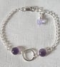 Gorgeous Sterling Silver and Amethyst Bubbles chain bracelet - Image 2
