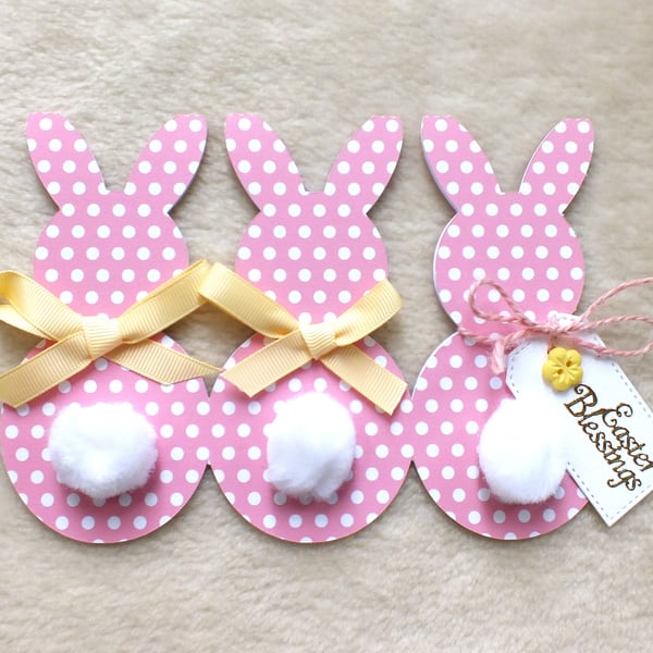Handmade Three Bunnies Easter Card