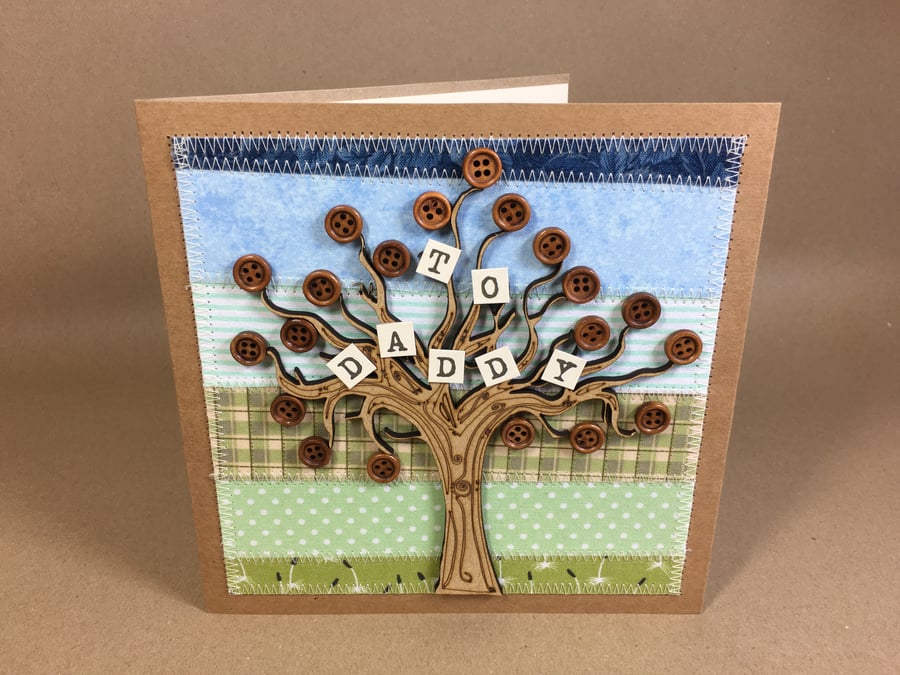To Daddy Fabric Greetings Card