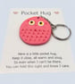 Perfectly Imperfect Pink Owl Pocket Hug Keychain or Bag Charm