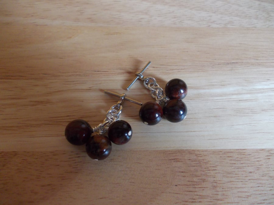 Red Tiger's eye cufflinks