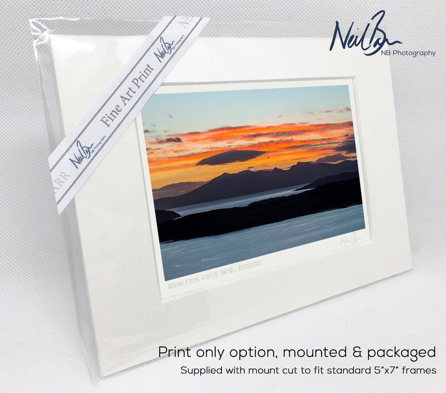 Arran Ayrshire Scotland from Haylie Brae - A6 (7" x 5") Unframed Print